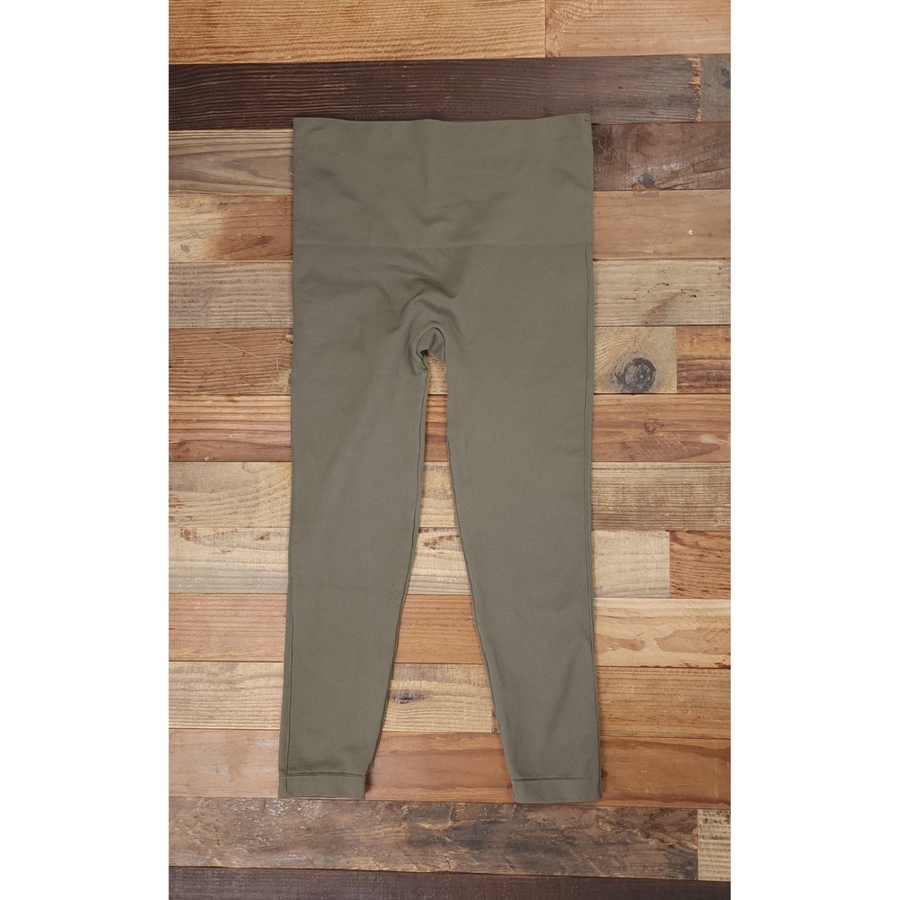 Spanx Look at Me Now Seamless Leggings Olive Green High Waist Large 20099R